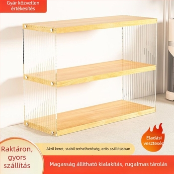 Akril asztali tárolóállvány 6 szintes, függő, poharakhoz és kozmetikumokhoz