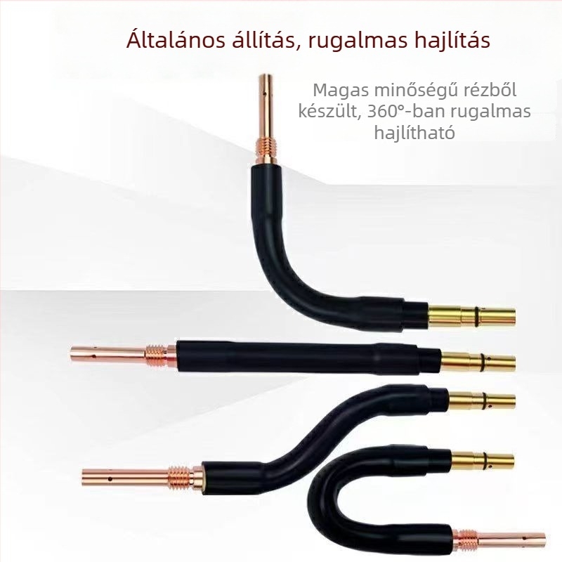New Jinghang másodlagos védelmi hegesztőpisztoly hajlított nyakkal és univerzális egyenes csővel, rézmaggal, 200/350/500 A