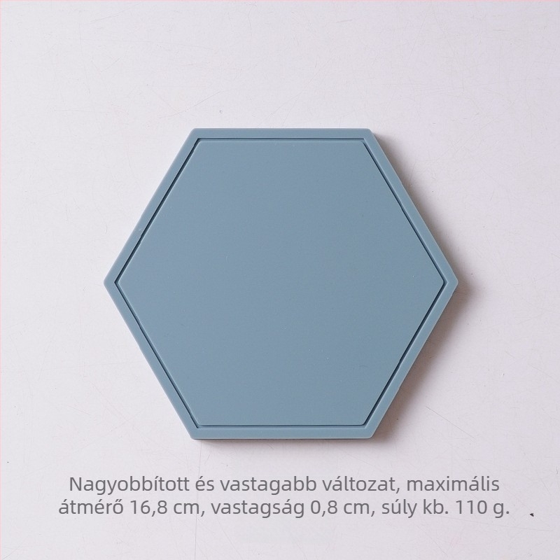 Hexagonális szilikon hővédő alátét étkészlethez, egyszínű mintázat, dugaszoló nélkül, hőálló, könnyen tisztítható