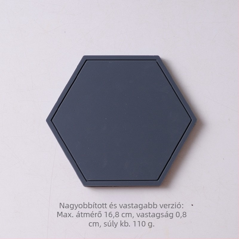 Hexagonális szilikon hővédő alátét étkészlethez, egyszínű mintázat, dugaszoló nélkül, hőálló, könnyen tisztítható