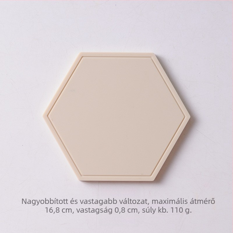 Hexagonális szilikon hővédő alátét étkészlethez, egyszínű mintázat, dugaszoló nélkül, hőálló, könnyen tisztítható