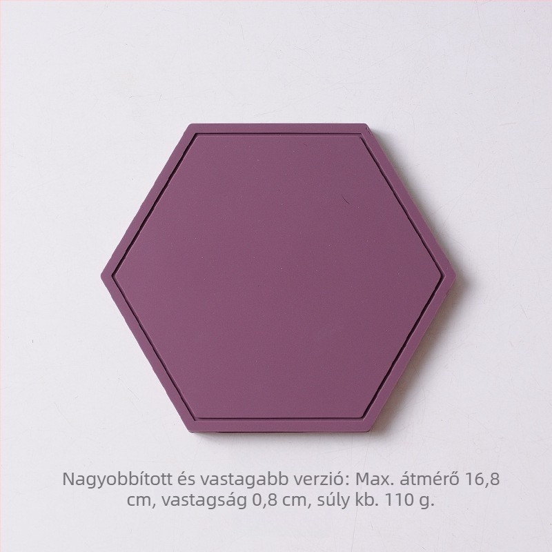 Hexagonális szilikon hővédő alátét étkészlethez, egyszínű mintázat, dugaszoló nélkül, hőálló, könnyen tisztítható
