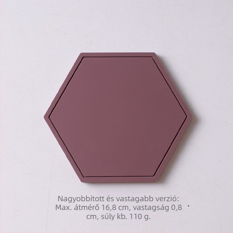 Hexagonális szilikon hővédő alátét étkészlethez, egyszínű mintázat, dugaszoló nélkül, hőálló, könnyen tisztítható