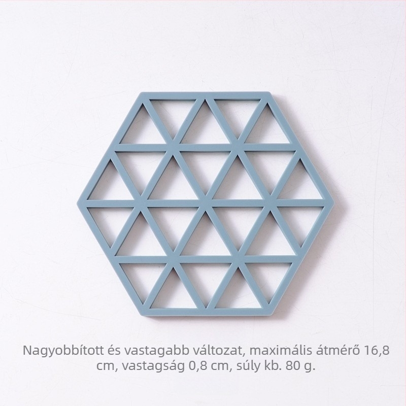 Hexagonális szilikon hővédő alátét étkészlethez, egyszínű mintázat, dugaszoló nélkül, hőálló, könnyen tisztítható