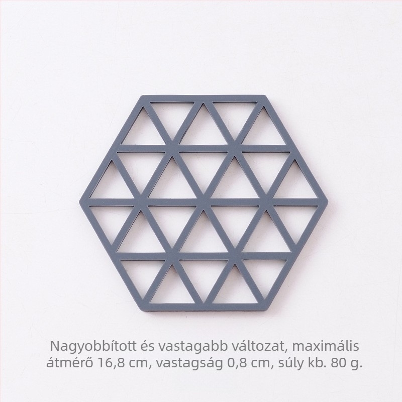 Hexagonális szilikon hővédő alátét étkészlethez, egyszínű mintázat, dugaszoló nélkül, hőálló, könnyen tisztítható
