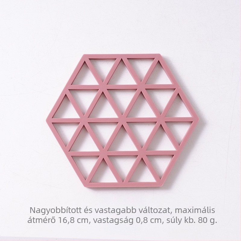 Hexagonális szilikon hővédő alátét étkészlethez, egyszínű mintázat, dugaszoló nélkül, hőálló, könnyen tisztítható