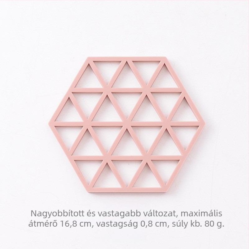 Hexagonális szilikon hővédő alátét étkészlethez, egyszínű mintázat, dugaszoló nélkül, hőálló, könnyen tisztítható