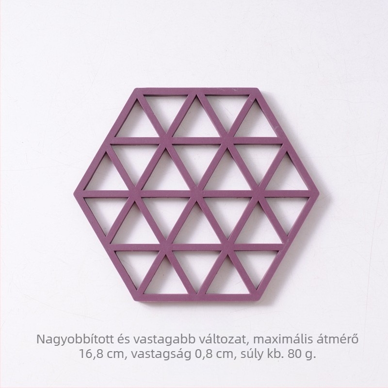 Hexagonális szilikon hővédő alátét étkészlethez, egyszínű mintázat, dugaszoló nélkül, hőálló, könnyen tisztítható