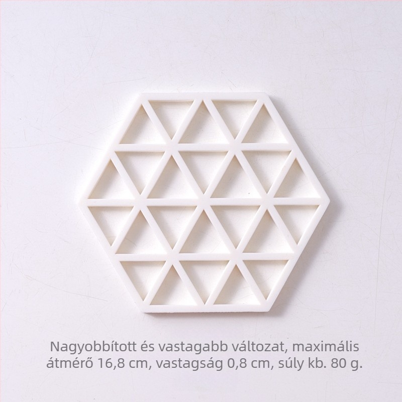 Hexagonális szilikon hővédő alátét étkészlethez, egyszínű mintázat, dugaszoló nélkül, hőálló, könnyen tisztítható