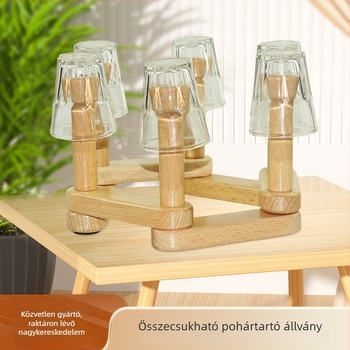 Összecsukható, leválasztható pohártartó csepegtetővel — konyhai tároló állvány