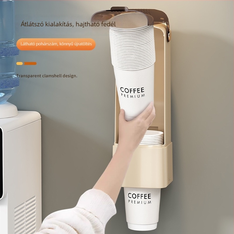 Fali pohártartó – műanyag, modern minimalist stílus, fúrás nélkül