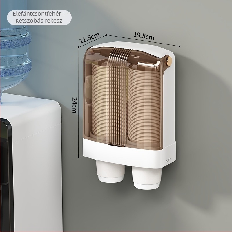 Fali pohártartó – műanyag, modern minimalist stílus, fúrás nélkül