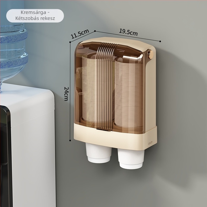 Fali pohártartó – műanyag, modern minimalist stílus, fúrás nélkül