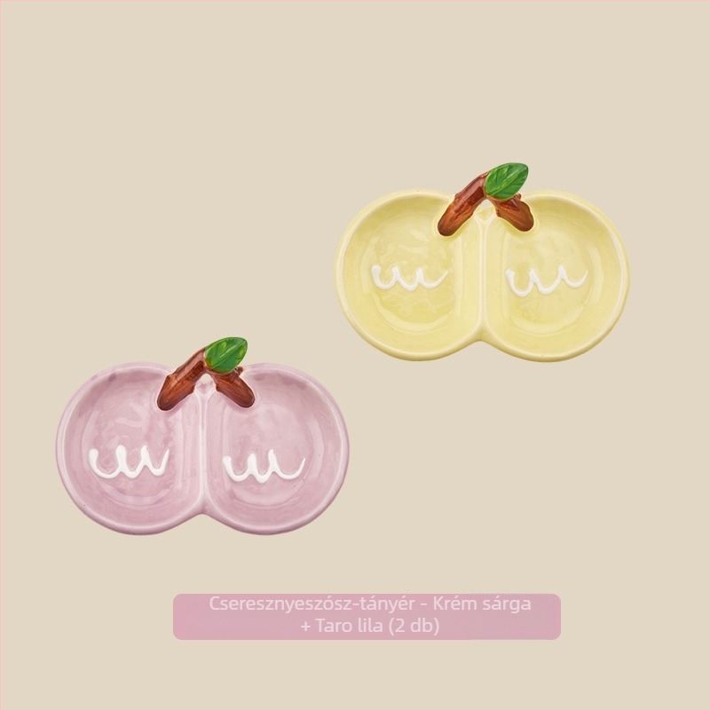 Kerámiából készült kétrekeszes mártásos tál, szabálytalan formájú, szószokhoz és teás nassolnivalókhoz; mikrohullámú sütőben nem használható.