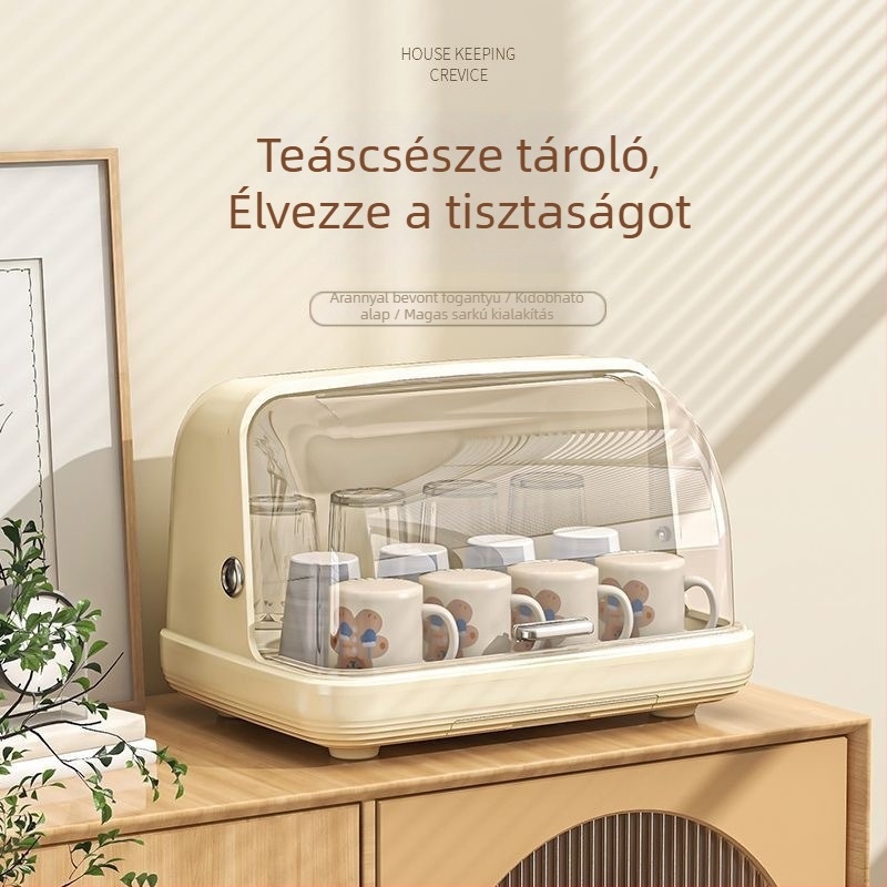 Asztali pohártartó lecsöpögtető tálcával - porálló, műanyag, 1,3 kg, modern egyszerű stílus