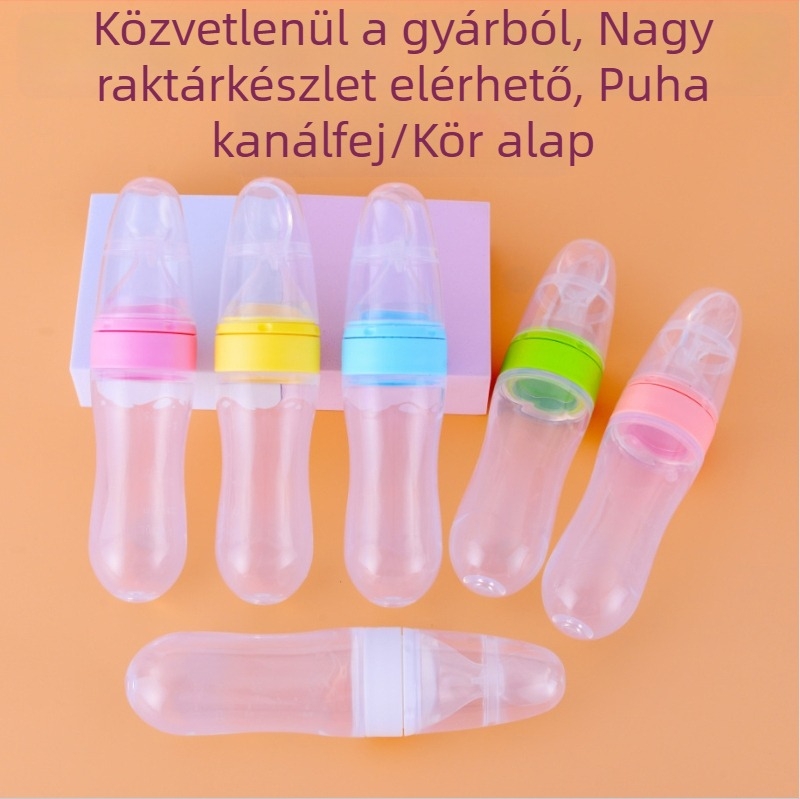 Xiwang szilikon bébi etetőkanál, 6 hónapos kortól, minimalist stílus