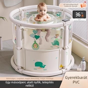 Összecsukható PVC babafürdővödör beltéri használatra – átlátszó, babáknak