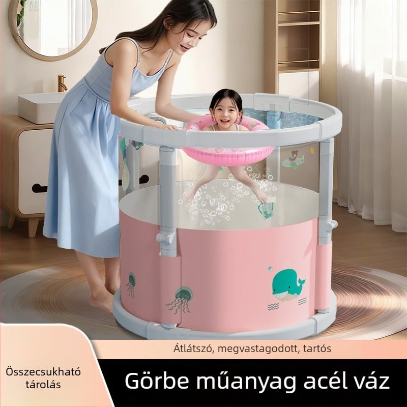 Összecsukható PVC babafürdővödör beltéri használatra – átlátszó, babáknak