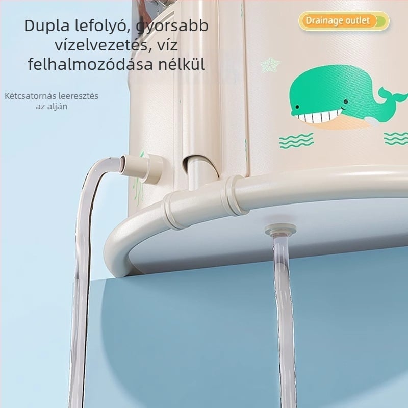 Összecsukható PVC babafürdővödör beltéri használatra – átlátszó, babáknak