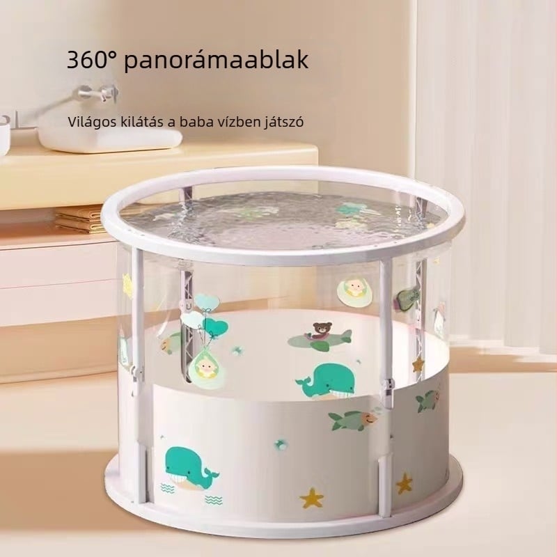 Összecsukható PVC babafürdővödör beltéri használatra – átlátszó, babáknak