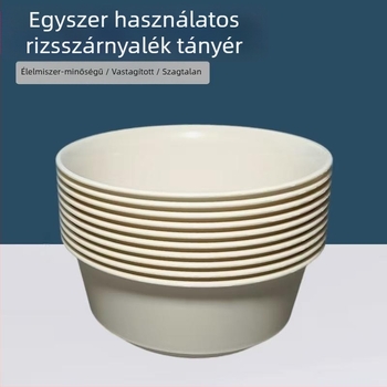 Egyszer használatos ételtál, élelmiszer-minőség, kör alakú, megvastagodott, keményítő alapú
