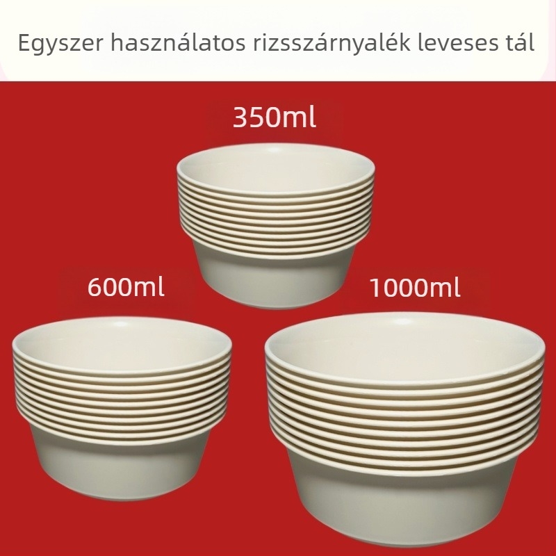 Egyszer használatos ételtál, élelmiszer-minőség, kör alakú, megvastagodott, keményítő alapú