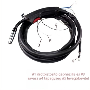 14AK gázvédett hegesztőpisztoly, szétválasztott típusú CO2 MIG, hossz 2m/3m/5m, hegesztőgép-kiegészítők