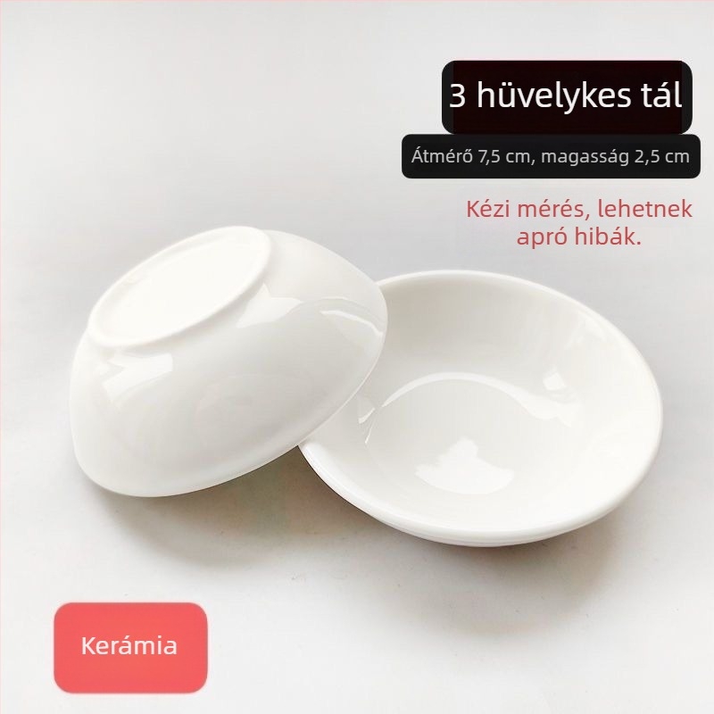Kerámiás mártogató tál, kerek, egyszerű stílus, logónyomás elérhető; alkalmas konferenciai ajándéknak