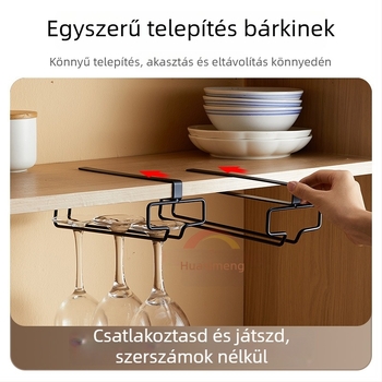 Európai stílusú könnyű lux pohártartó falra szerelve, szénacélból, telepítés nélkül