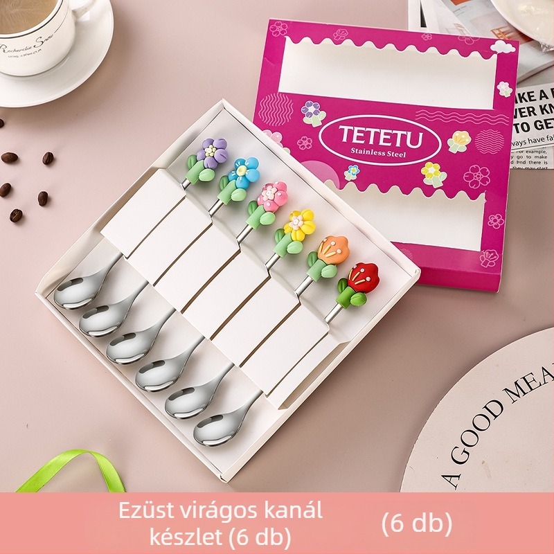 Medaya rozsdamentes acélból készült gyümölcs villa készlet virágos mintával, kreatív stílus