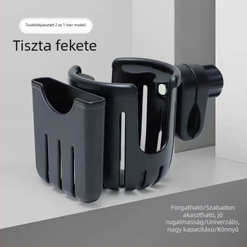 2-in-1 pohártartó és telefontartó kerékpárok, babakocsik és elektromos motorkerékpárok számára