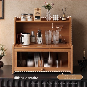 Asztali pohár tároló állvány, 2‑rétű Nanzhu anyagú, középkori stílusú, forgatható, mozgatható, szerszámmentes szerelés