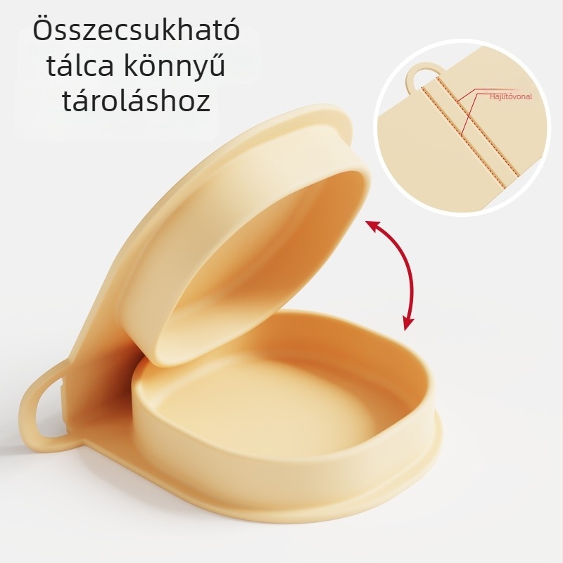 Baba szilikon ételtál - összecsukható, kiöntésmentes, Tingfeng, 6 hónapos kortól