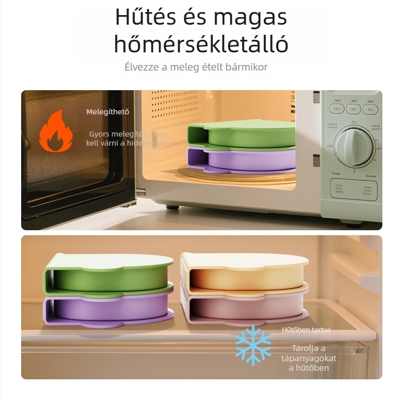 Baba szilikon ételtál - összecsukható, kiöntésmentes, Tingfeng, 6 hónapos kortól