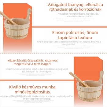 Hongsen Lábfürdő hordó – tömörfa anyagú lábápoló edény felnőtteknek, ideális szállodákhoz, szaunákhoz és gőzfürdőkhöz