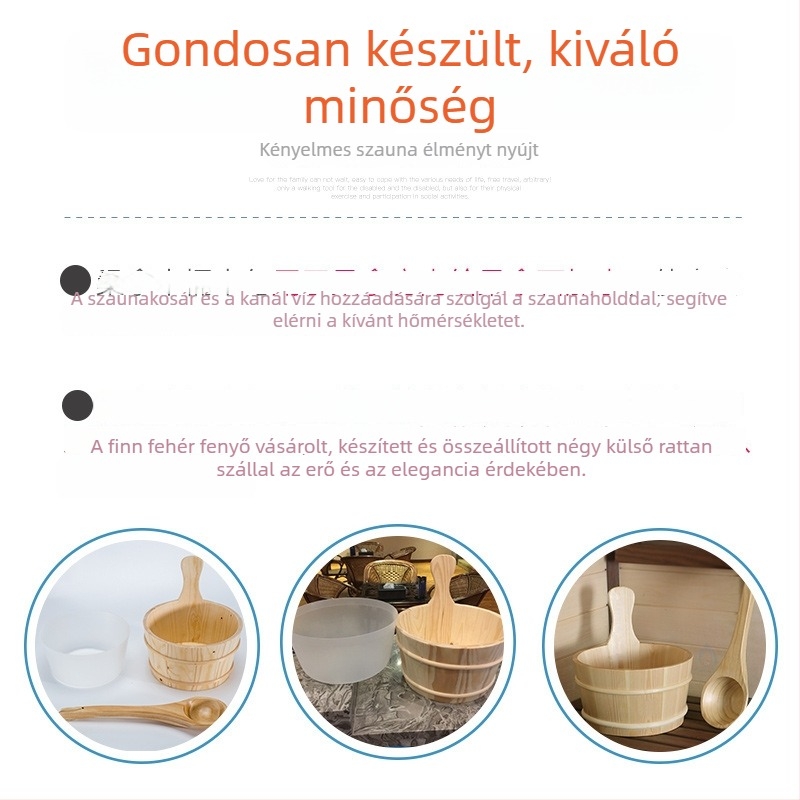 Hongsen Lábfürdő hordó – tömörfa anyagú lábápoló edény felnőtteknek, ideális szállodákhoz, szaunákhoz és gőzfürdőkhöz
