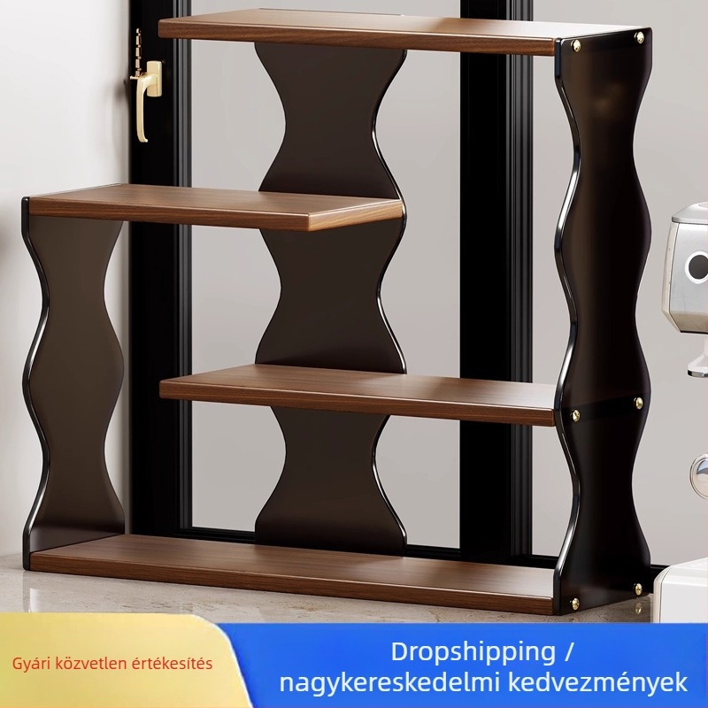 Asztali pohártartó – többrétegű pohár tartó, akril+fa, modern minimalista stílus