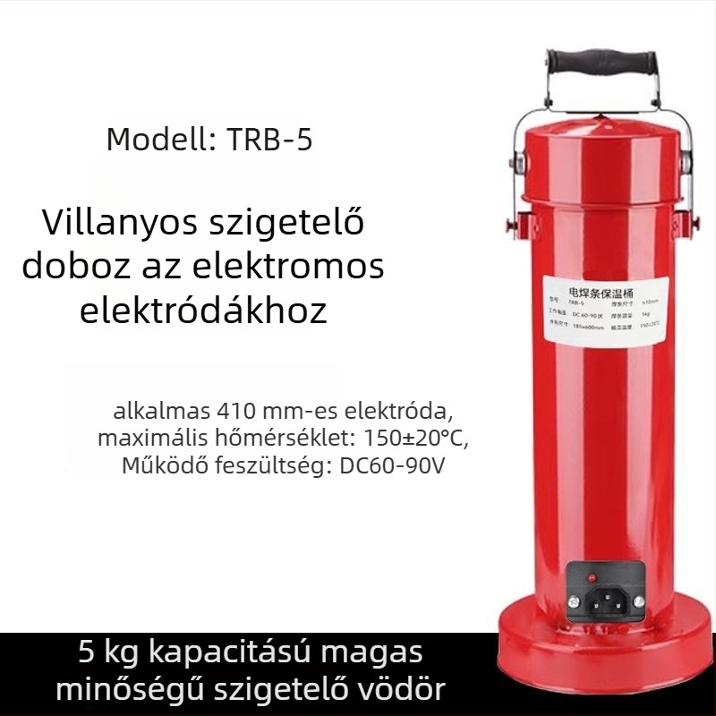 Hordozható hegesztő elektróda szigetelő tartály, tápellátó kábel, függőleges és vízszintes használat, fűtés