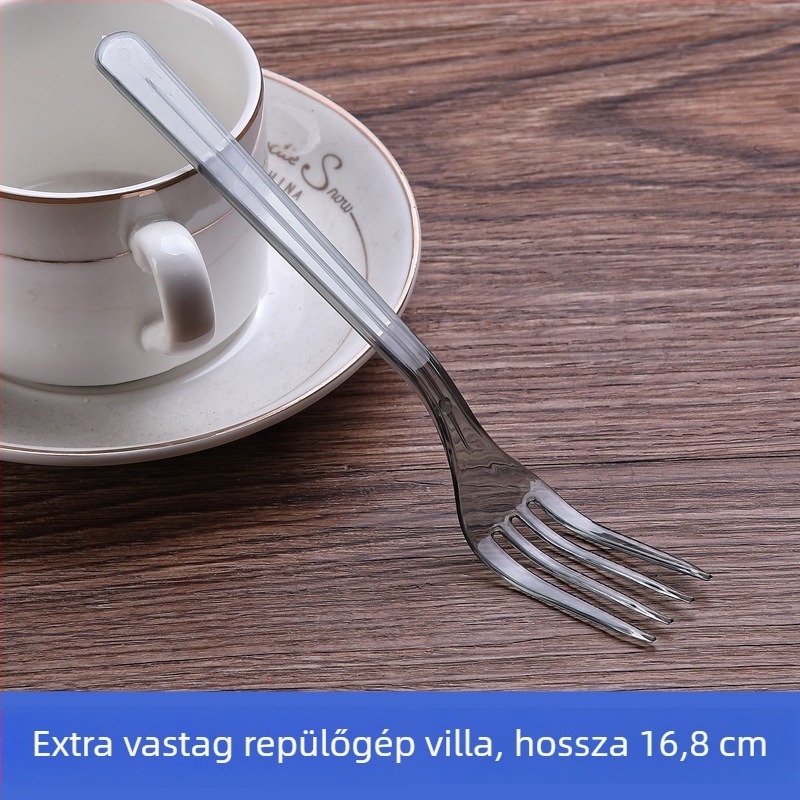 Beihou műanyag egyszer használatos négyfogú villa tortákhoz, megerősített, desszertek és gyümölcsök, PS anyag, 3.2 g, mikrohullámú sütőben nem használható