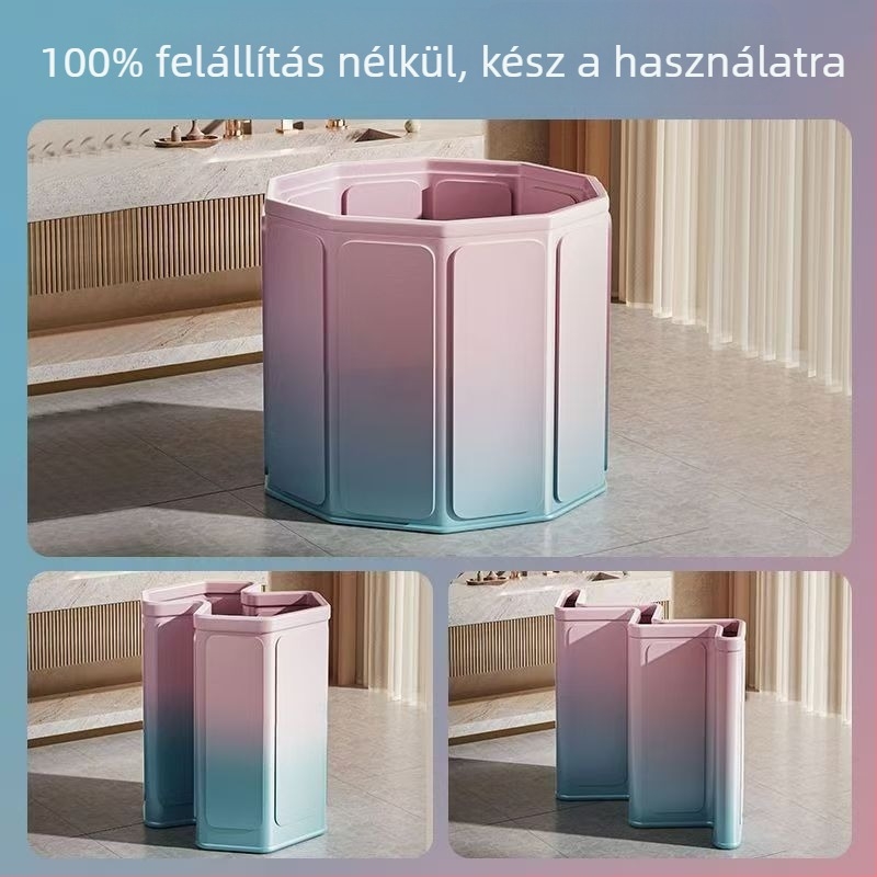 Összecsukható felnőtt fürdőkáda telepítés nélkül, tartós ponyva anyagból, teljes testfürdés otthon