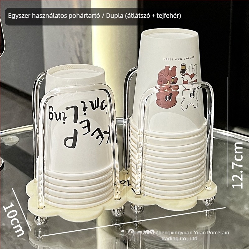 Egyszer használatos pohártartó – asztali rendező modern minimalist stílusban, műanyagból, fúrás nélkül, 2025-ben piacra dobva