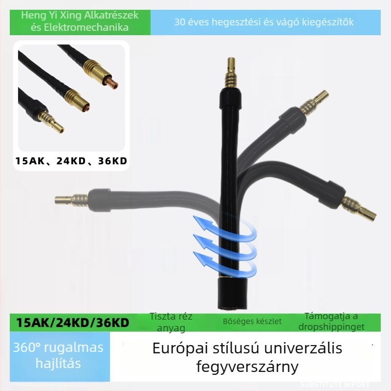 CO2 hegesztőpisztoly Hengshengtai, kettős hajlékony fej, modell MB15AK24KD36KD, magáncímke elérhető