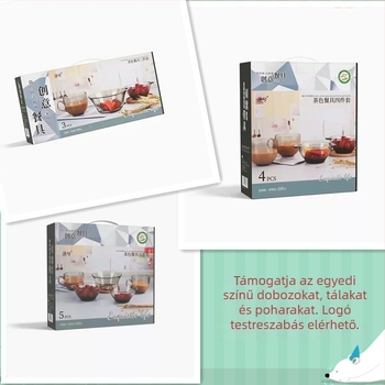 Európai stílusú üvegtálak készlet, 5 darab, modern egyszerű stílus, ajándékdoboza