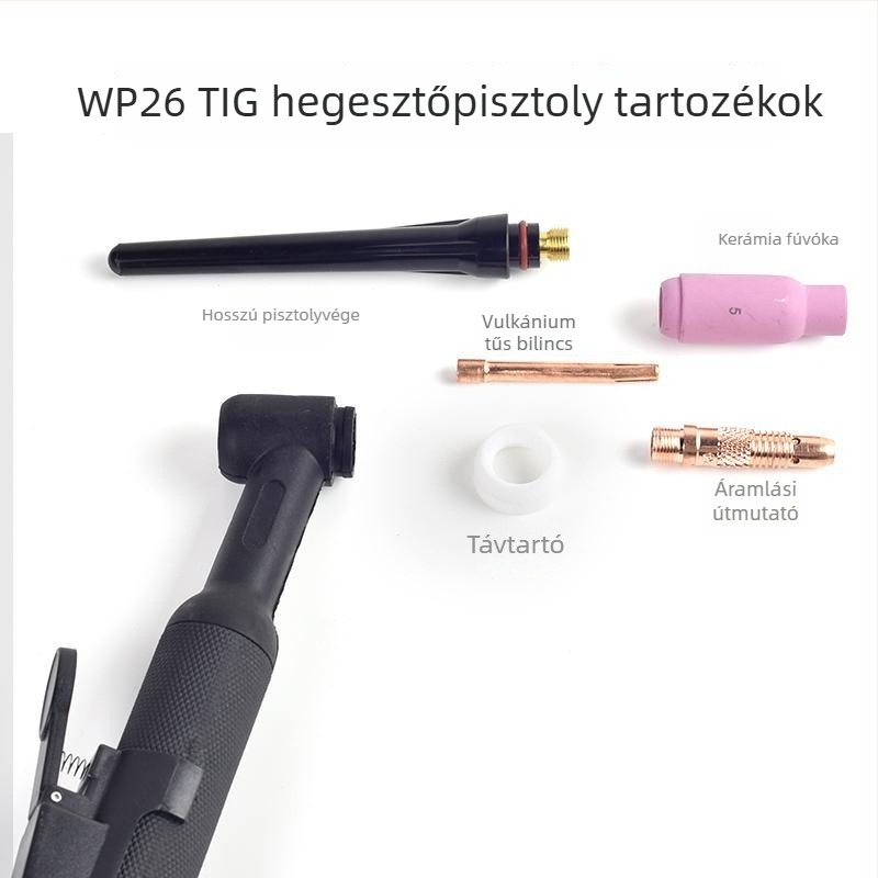 WP-26 gázhűtésű argon ívhegesztő pisztoly szilikoncsővel a markolaton