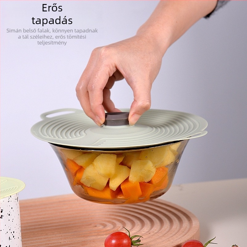 Élelmiszer-minőségű szilikon fedő edényekhez és tálakhoz, zárófedél, szagtalanító, hőálló, mikróhőálló, fröccsenés elleni védelem