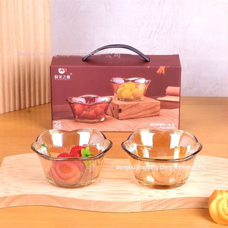 Üveg asztali edények készlet – magas színvonalú, könnyed luxus, retro stílus, felnőtteknek, Wan meizhiya márka