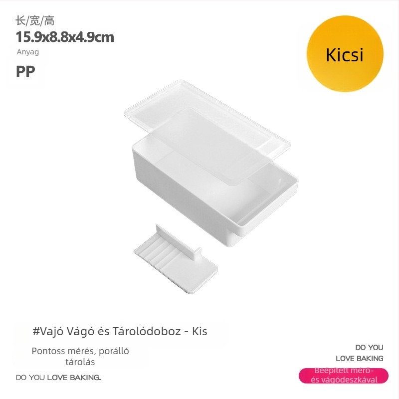 Vaj tároló doboz szelet sajt vágóval – élelmiszer-minőségű PP+PS anyag