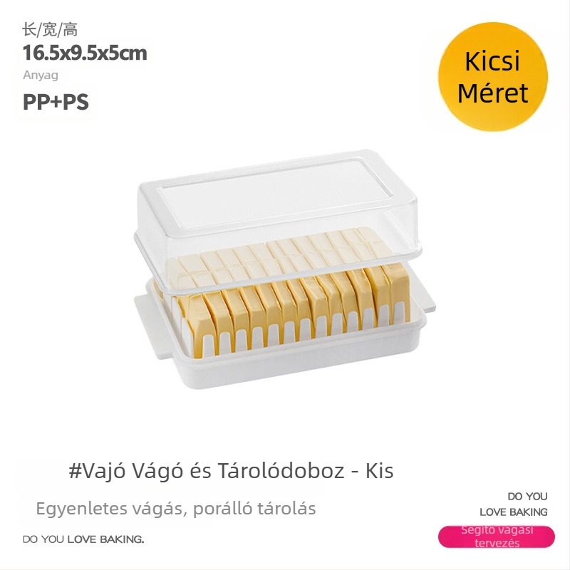 Vaj tároló doboz szelet sajt vágóval – élelmiszer-minőségű PP+PS anyag