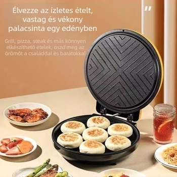 Elektromos palacsinta sütő egyoldali fűtéssel, 1200–1500 W, gombos vezérléssel