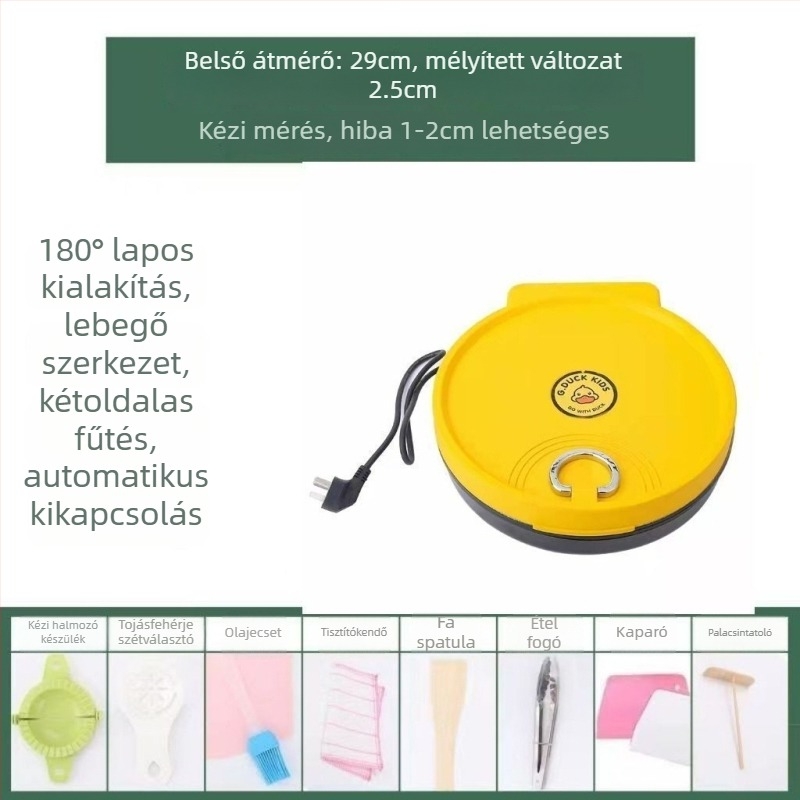 Elektromos palacsinta sütő egyoldali fűtéssel, 1200–1500 W, gombos vezérléssel